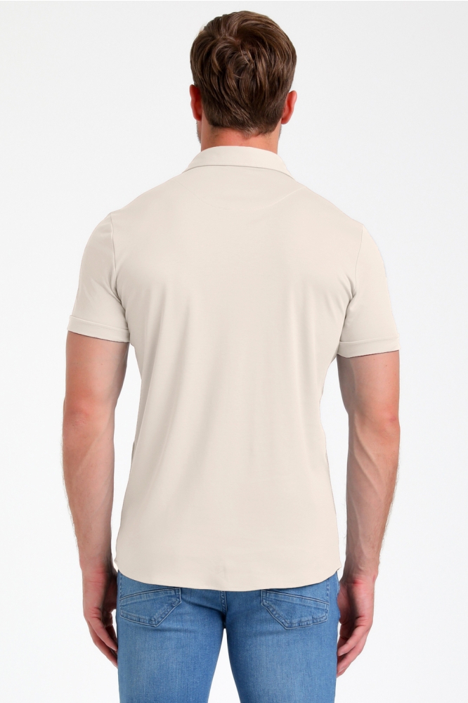 JERSEY KORTE MOUWEN OVERHEMD 335934 SAND